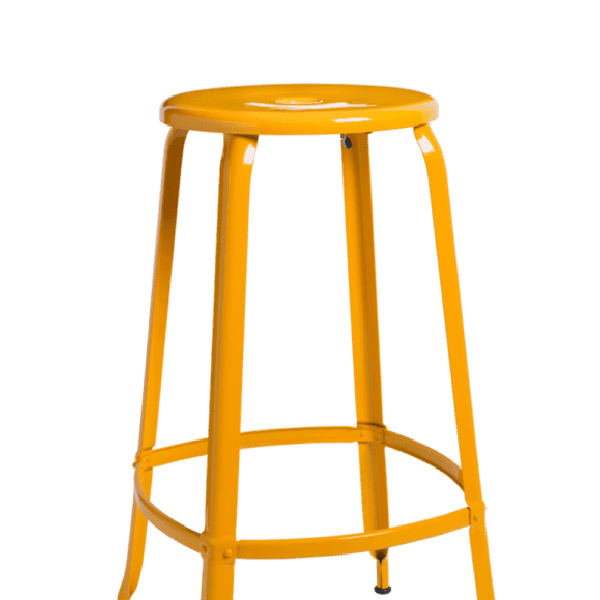 Retour de salon – Tabouret Nicolle® métal H75 Jaune Narcisse Brillant