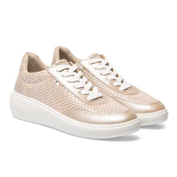 Baskets femme Navelli dessus cuir champagne