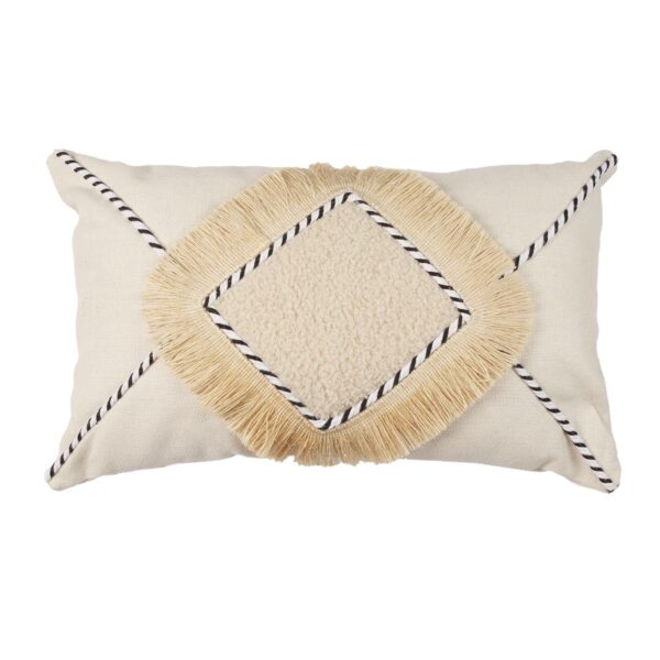 Coussin beige tresse 30×50