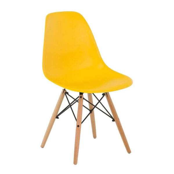 Chaise scandi ocre et bois