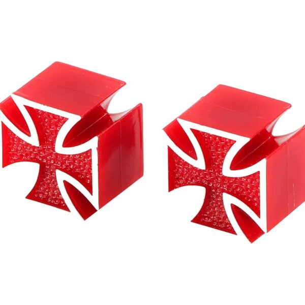 Bouchons de Valve « Iron Cross » Rouge
