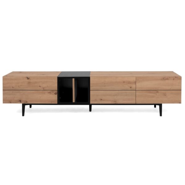 Meuble TV bois et métal L195 x P37 x H48cm – Fabriqué en Europe