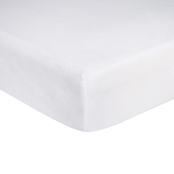 Drap housse en coton bio Blanc d’écume