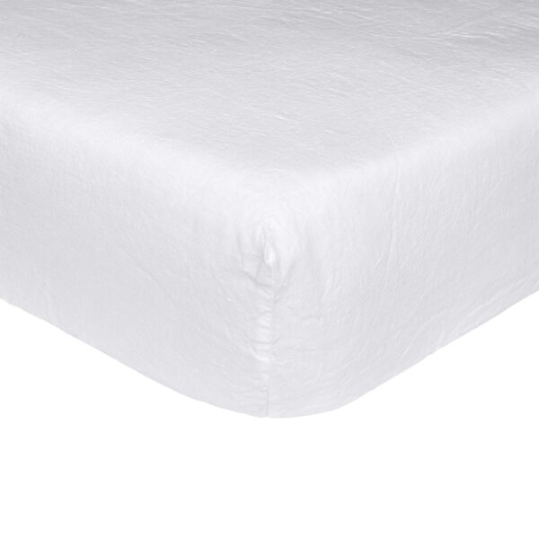 Drap housse uni en lin Fleur de sel