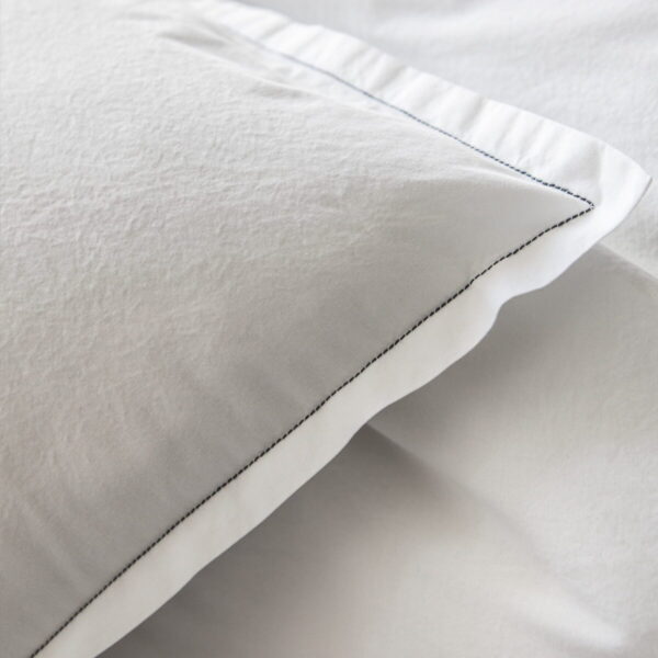 Taies d’oreiller en percale de coton lavée Mont Blanc x2