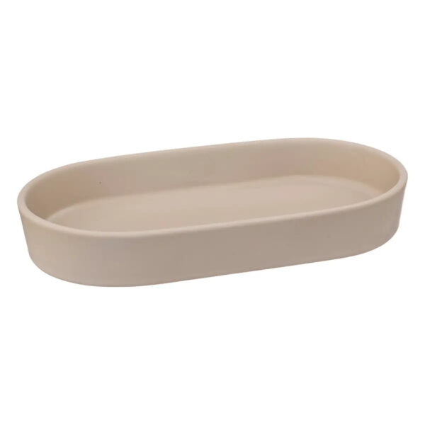 Grand porte savon en grès couleur lin L20cm