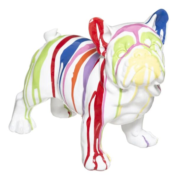 Bulldog art déco blanc coloré L34