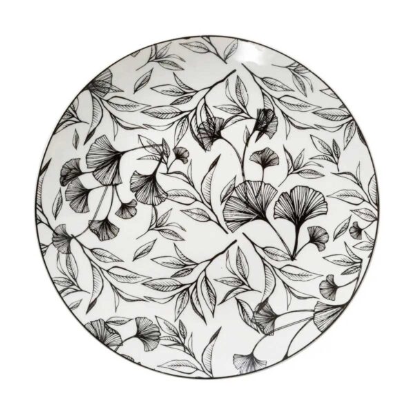 Assiette blanche D20 motif florale
