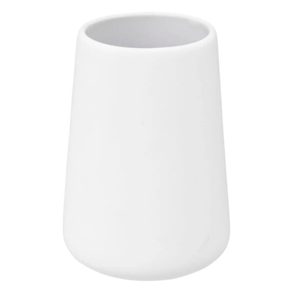 Pot à brosse à dent en grès couleur blanc