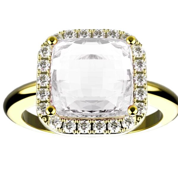 Bague Cristal de roche Diamant