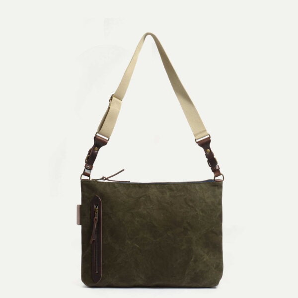 Besace Baskia – Kaki foncé stonewashed