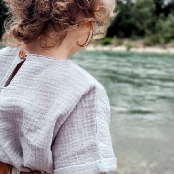 Blouse enfant double gaze Perle