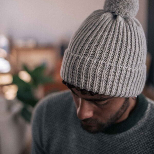 Bonnet Pompom Gris Clair