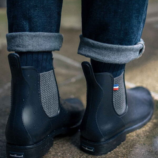 Boots Montpluie Marine Jacquard