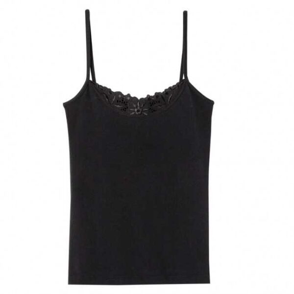 Caraco En Broderie Anglaise Noir Made In France