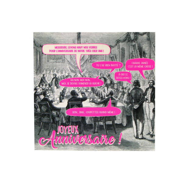 Carte anniversaire Gravure ancienne