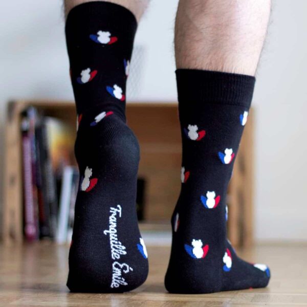 Les Grenouilles 3.0 – Noires à motifs tricolores