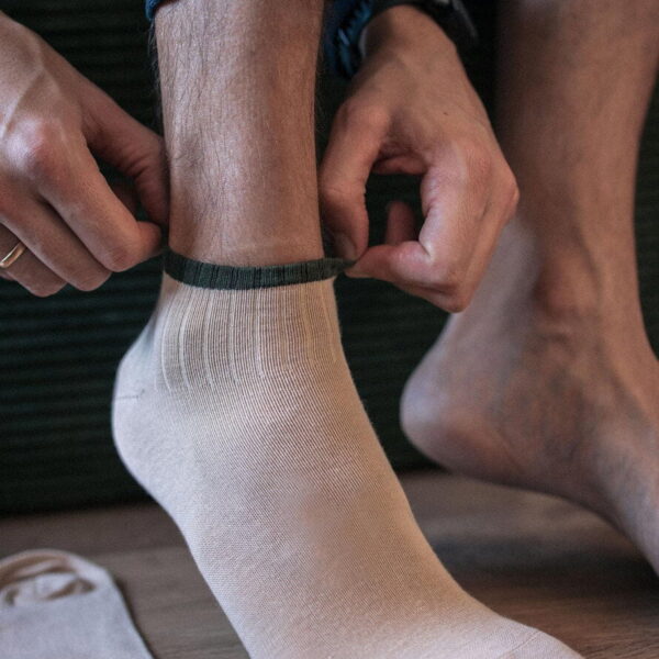 Chaussettes Micro Marine/beige