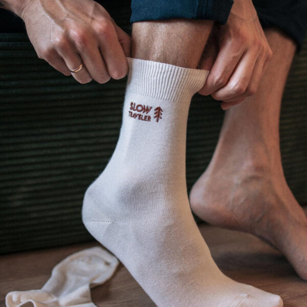 Chaussettes Traveler Ecru
