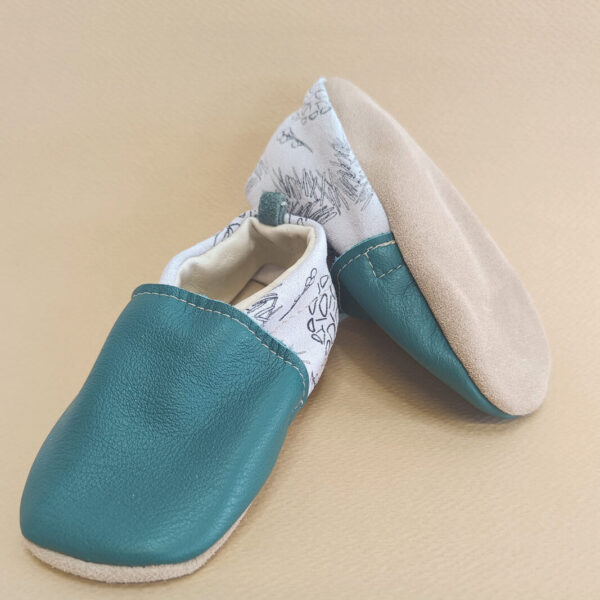 Chaussons bébé en cuir Wood Sapin