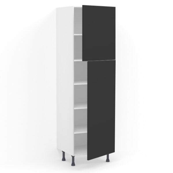 Colonne 2 portes L60 x H215 x P58 – Noir laqué mat – meuble livré monté