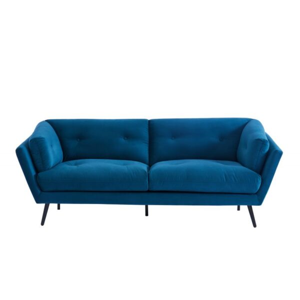 Canapé fixe en velours bleu foncé ultra confort
