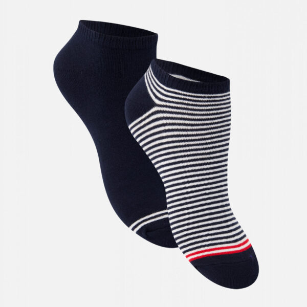 Pack Duo Socquettes Jo Marine Marinière blanc