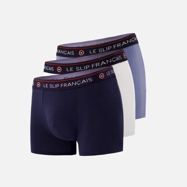 Pack Trio Boxer Redoutable Marine Blanc Bleu Jean bleu