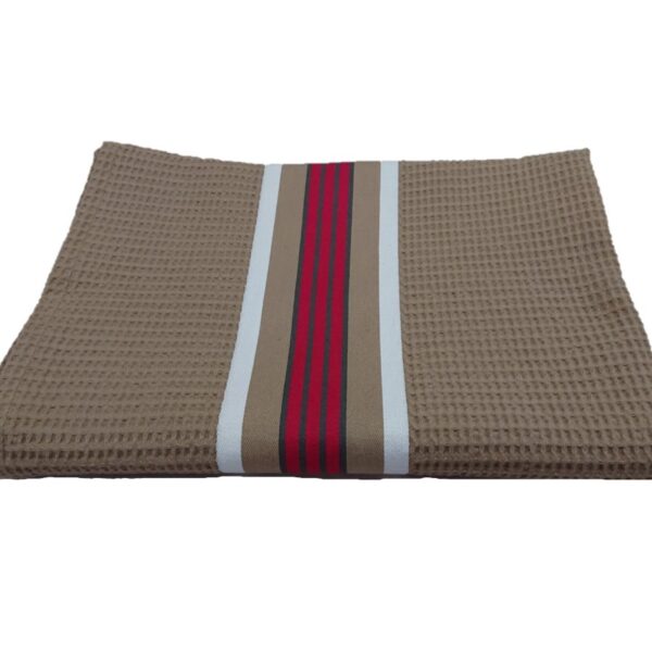 Drap de bain en coton marron mastic NID D’ABEILLE