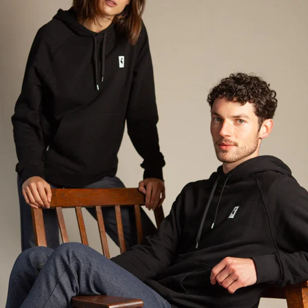 Sweat à capuche noir Unisexe