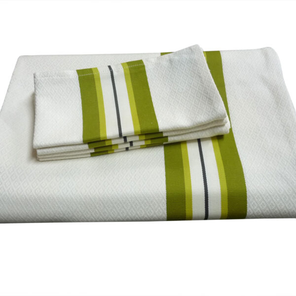 Ensemble nappe et serviettes vert amande PUIVERT
