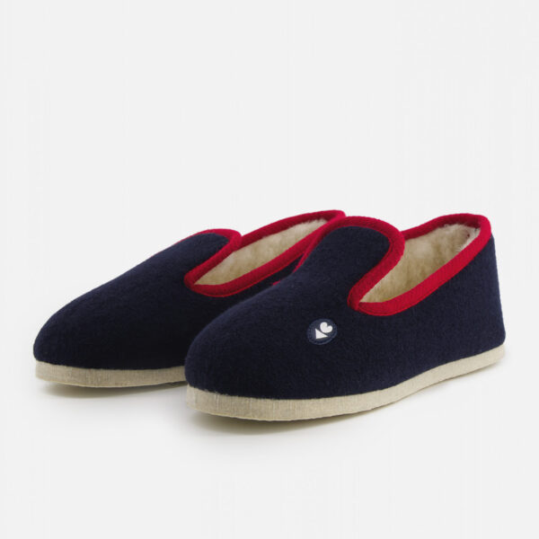Pantoufles Bouclette Marine bleu