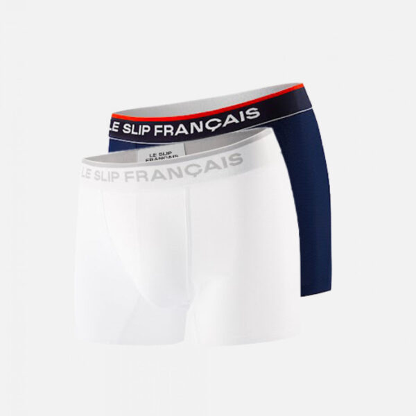 Pack Duo Boxer Guillaume Marine Blanc bleu