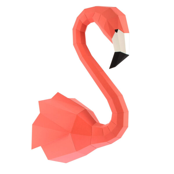 Flamant rose en papier 3D