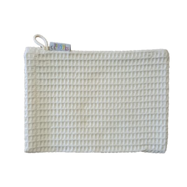 Gant de toilette en coton naturel uni NID D’ABEILLE
