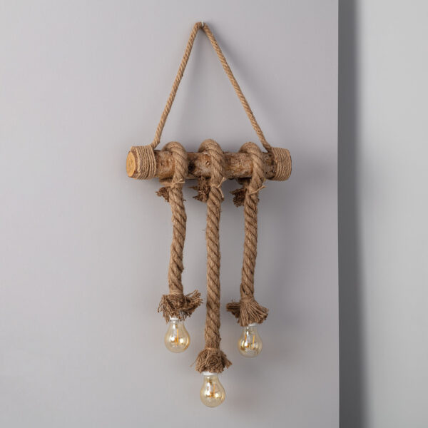 Applique murale corde suspendue 3 spots