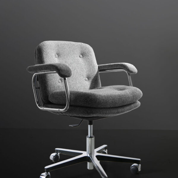 Héritage 80 – fauteuil de bureau vintage petit dossier en tissu