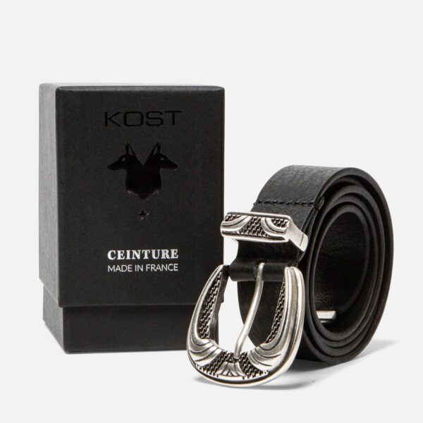 Ceinture cuir noir mixte Keith