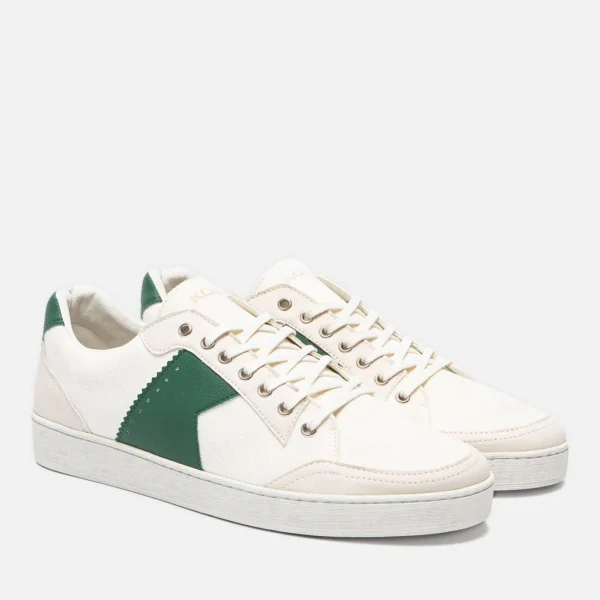 Sneakers en toile blanc et vert homme Chill