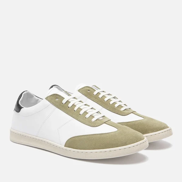 Sneakers en cuir blanc et kaki homme Jerry