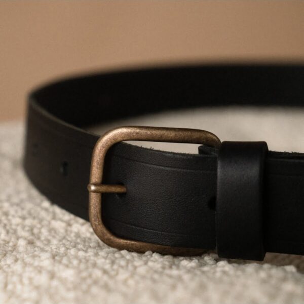 La ceinture en cuir français – Noir