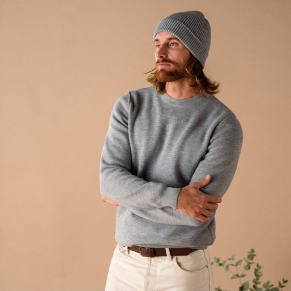 Le pull 100% laine française – Gris Chiné