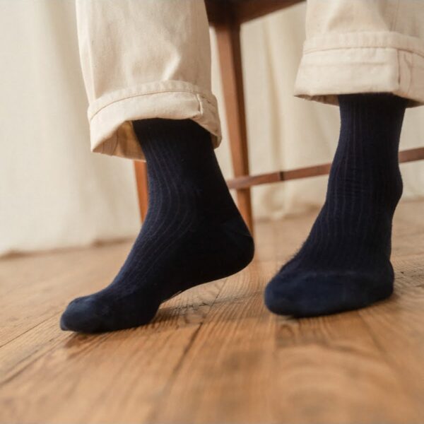 Les chaussettes en laine française – Marine