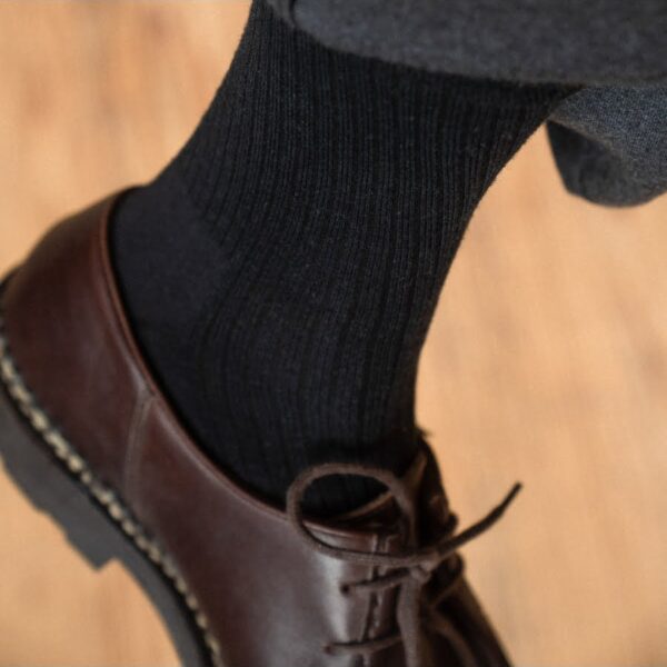 Les chaussettes en laine française – Noir