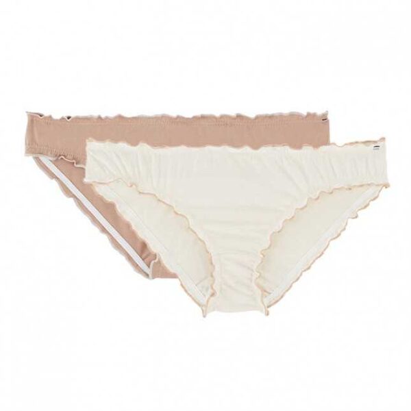 Lot De 2 Culottes Coton Bio – Froufrou – Naturel + Seigle