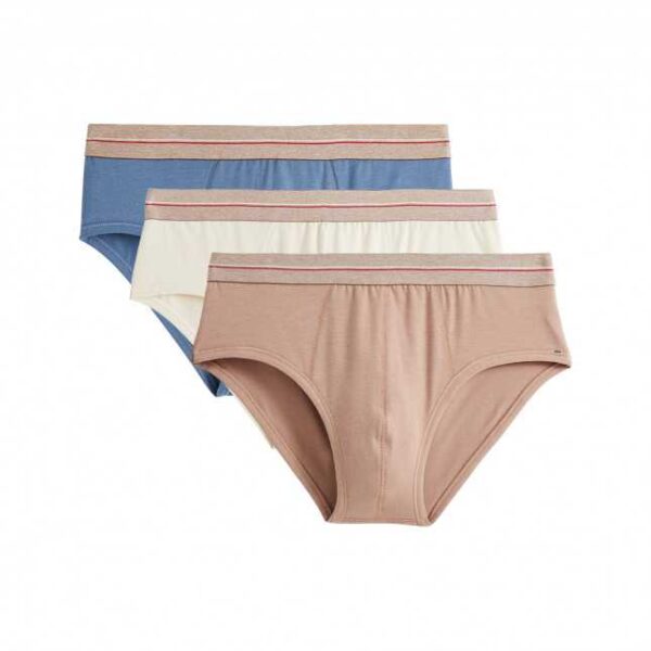 Lot De 3 Slips À Taille Basse – Naturel, Océan Et Seigle