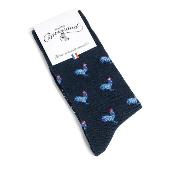 Chaussettes « Les Coqs » bleu marine