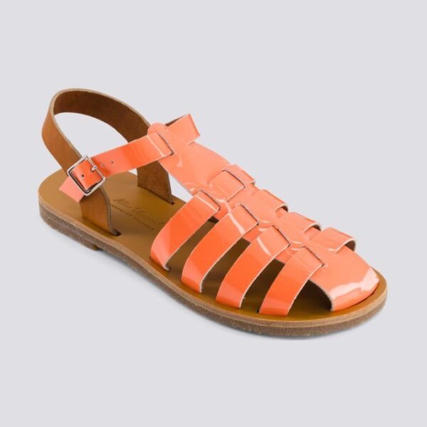 Sandales fermees acidule cuir tannage vegetal peche femme