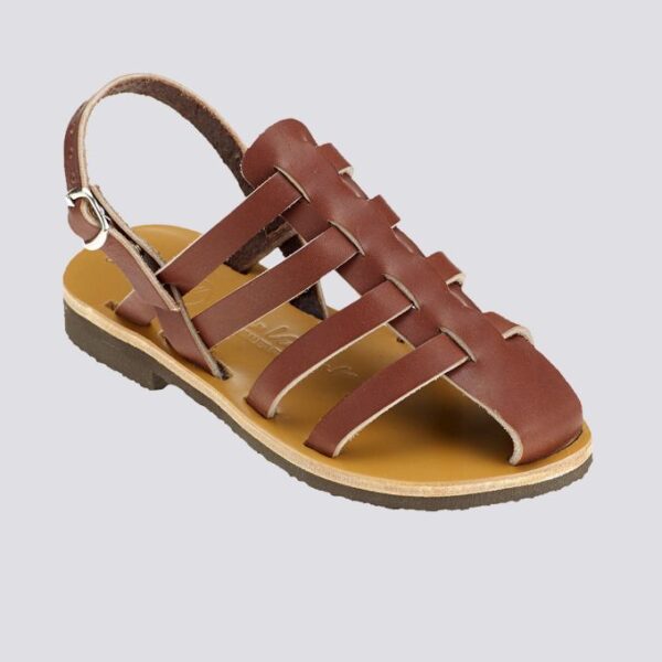 Sandales fermees alban cuir tannage vegetal marron enfant