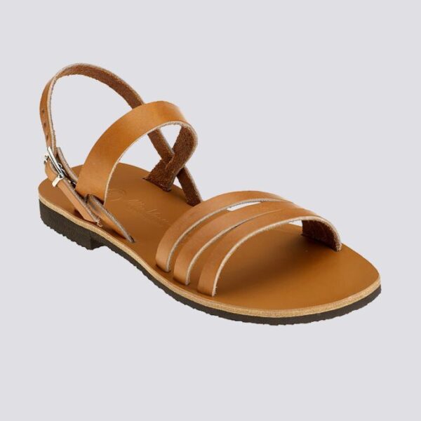 Sandales double bride flora cuir tannage vegetal naturel femme